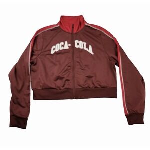 Coca-Cola Jacket Womens Medium Full Zip Track Athletic Retro Red Classic 80s